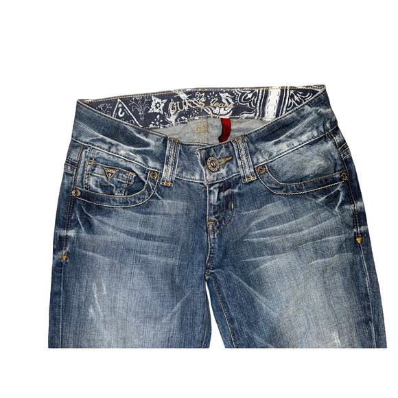 Guess Daredevil Y2K low rise bootcut jeans women’s size 26 - Picture 6 of 11